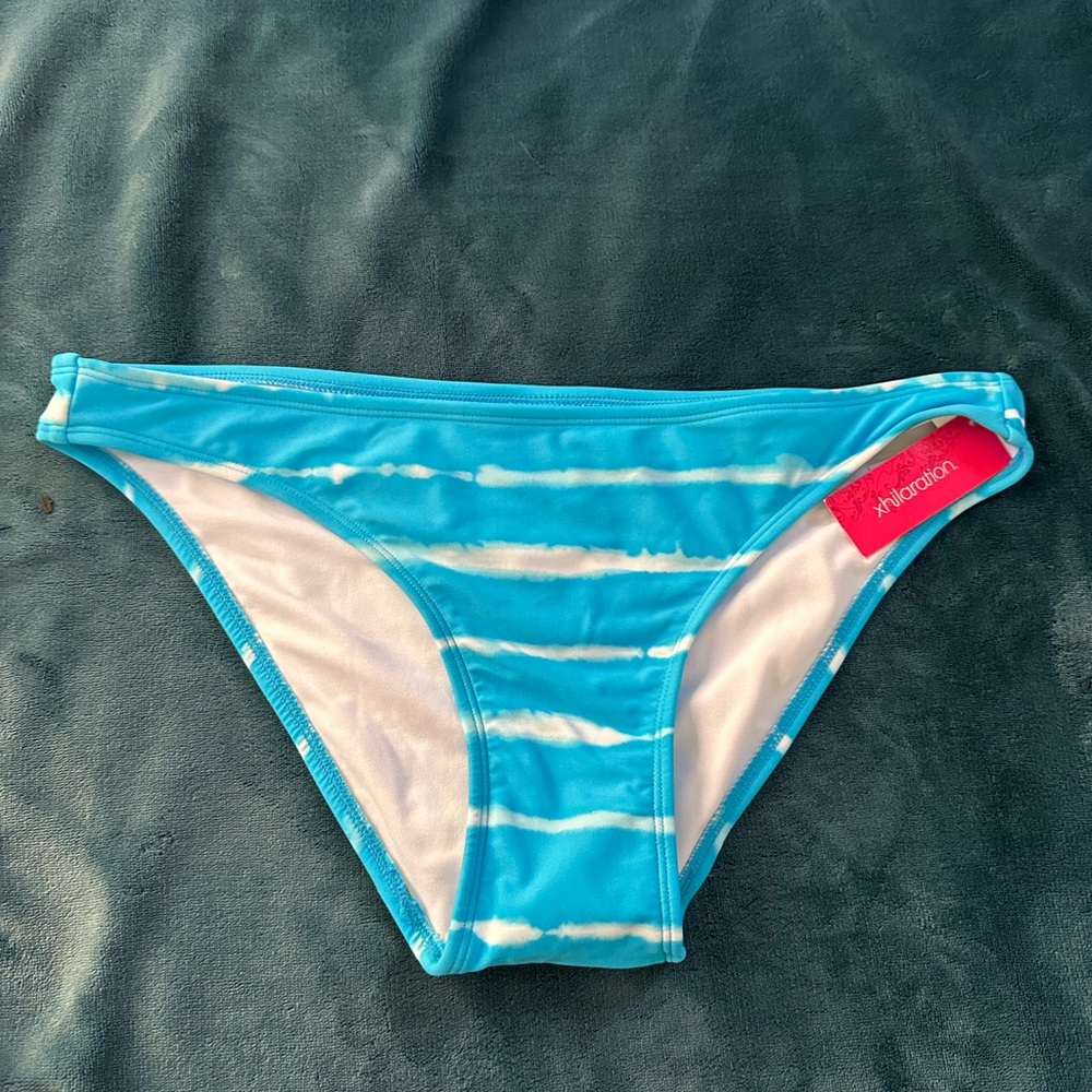NWT Xhilaration Blue and White Bikini Bottom with Nautical Stripes